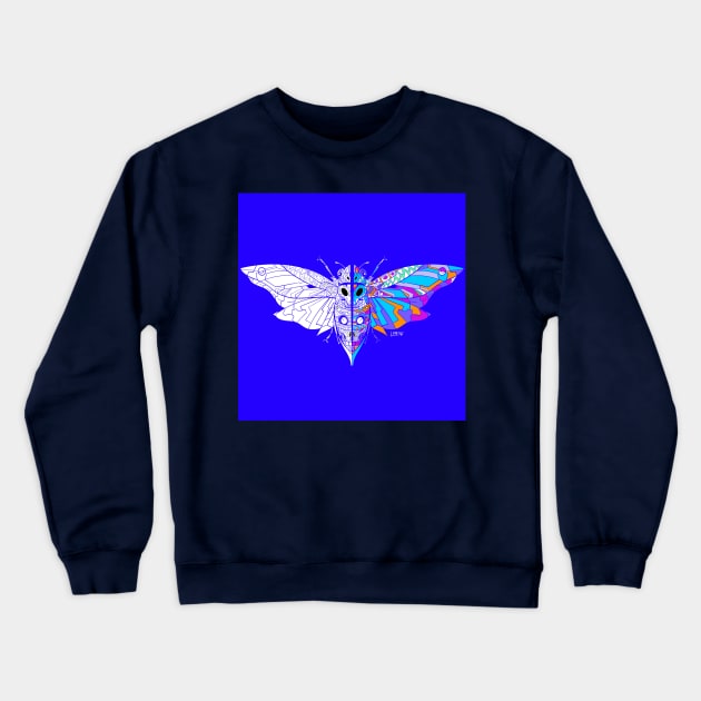 mothman monster in death cicada pattern art ecopop 1 Crewneck Sweatshirt by jorge_lebeau